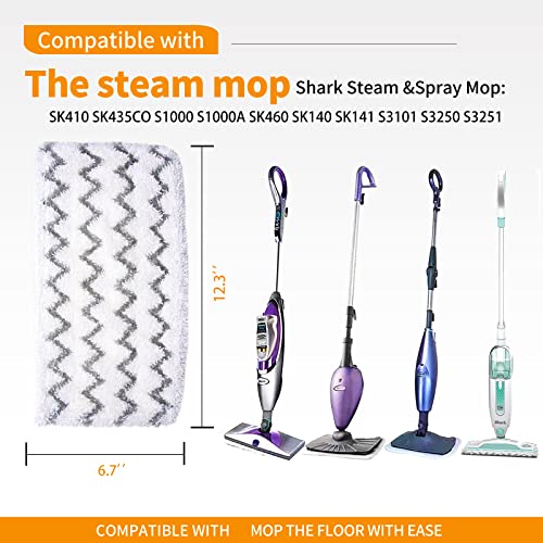 2 Pack Steam Mop Pads for Shark S1000 S1000A S1000C S1000WM S1001C Replacement Steamer Mop Pads ，Washable Microfiber Mop Pads for All Hard Floors