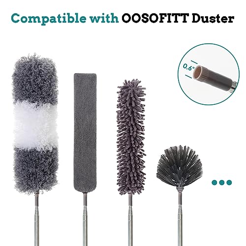 Upgraded Thickened Extension Pole 16'-80', Sturdy Long Telescoping Pole Attachment Microfiber Duster for High Ceiling Cleaning by OOSOFITT