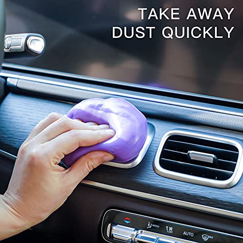 TICARVE 2Pack Cleaning Gel for Car Cleaning Putty Car Slime for Cleaning Car Detailing Putty Detail Tools Car Interior Cleaner Automotive Car Cleaning Kits Keyboard Cleaner Blue Purple (320g/11.2oz) - color: Blue+Purple