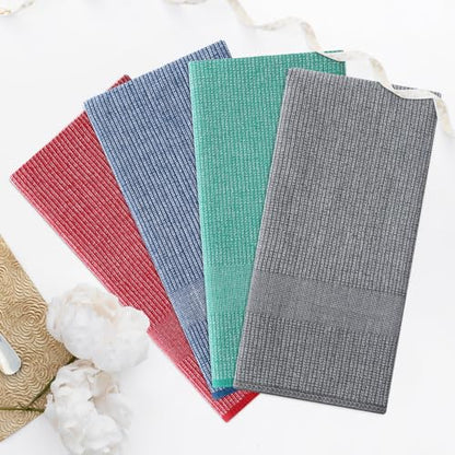 Homaxy Premium Kitchen Towels(18”x 28”, 6 Pack), Large Cotton Kitchen Hand Towels, Flat and Terry Dish Towels, 380 GSM Highly Absorbent Tea Towel Set with Hanging Loop, Grey/Red/Green - color: Grey/Red/Green, style: 6-pack