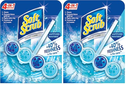 Soft Scrub 4-in-1 Rim Hanger Toilet Bowl Cleaner,Sapphire Waters,(Pack of 12) - size: 1 Count (Pack of 12)