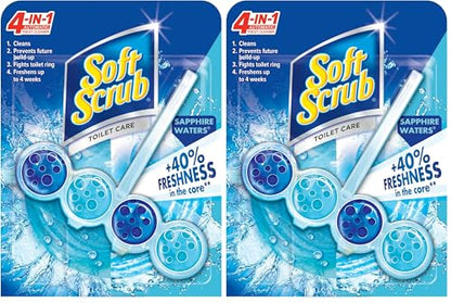 Soft Scrub 4-in-1 Rim Hanger Toilet Bowl Cleaner,Sapphire Waters,(Pack of 12) - size: 1 Count (Pack of 12)