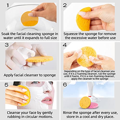 120-Count Compressed Facial Sponges|Kickleen 100% Natural Cellulose Cosmetic Spa Sponges for Daily Facial Cleansing|Makeup And Mask Removal|Exfoliating|Skin Massage|Pore Exfoliation (120Count(Yellow)) - color: 120 Count(yellow)
