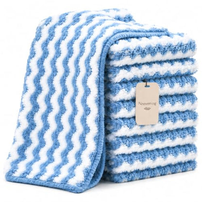 10 Pack Mircofiber Dish Cloths, Upgrade Kitchen Dish Rags, Reusable Cleaning Cloths, Kitchen Washcloths Towels, Lint Free/Absorbent/Nonstick Oil Kitchen Rags, 10''x10'' (Blue) - color: Blue, size: NEW 10 x 10 Inch - 10PCS