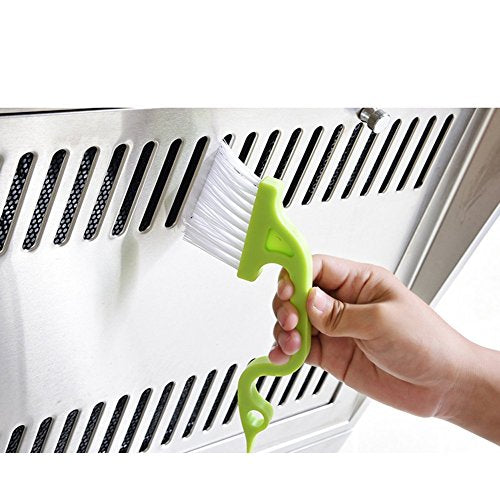 2pcs Hand-held Groove Gap Cleaning Tools Door Window Track Kitchen Cleaning Brushes(Green) - color: Green