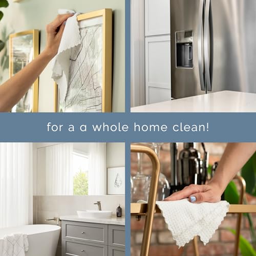 AURA 30 Pack Microfiber Cleaning Cloth with Box, Bulk Towels for Home, Reusable Microfiber Towels for Cars, Cleaning Rags, White Honeycomb, 260gsm, 11.8 Inches x 11.8 Inches, 30 Count