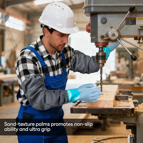 Full Arm Pond Gloves with Fleece lining Extra Long Waterproof Gloves for Pond Cleaning Care/Machinery Industry 30-inch - color: Green