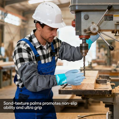 Full Arm Pond Gloves with Fleece lining Extra Long Waterproof Gloves for Pond Cleaning Care/Machinery Industry 30-inch - color: Green