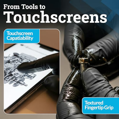 Hand-E Touch Black Nitrile Disposable Gloves Medium, 50 Count - BBQ, Tattoo, Hair Dye, Cooking, Mechanic Gloves - Powder and Latex Free - style: Medium