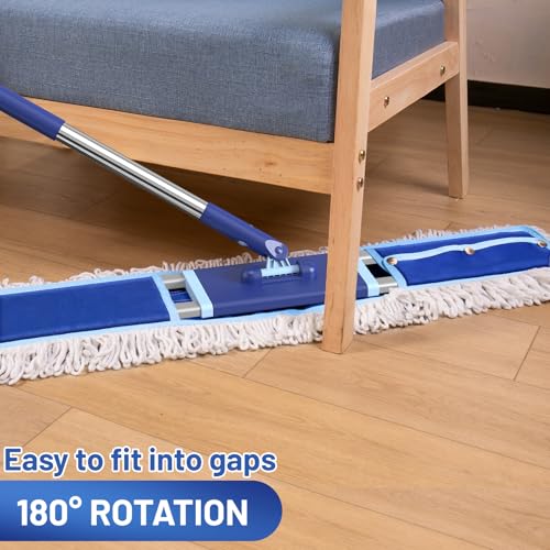 36" Commercial Dust Mop: Dry Dust Broom for Hardwood Floors Cleaning - 2 Mop Pads 59" Long Handle Heavy Duty Frame - Industrial Professional Cleaning Supplies for Hotel Warehouse School Janitor - size: 36 inches Dust Mop