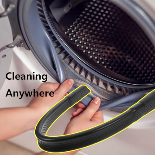 25" Long Flexible Crevice Tool Vacuum Cleaning Attachment with Removable Brush Head For All 1-1/4 inch or 1-3/8 inch Connector Hoses Helps Clean Cobwebs on Ceiling, Dryer Lint, Under Furniture