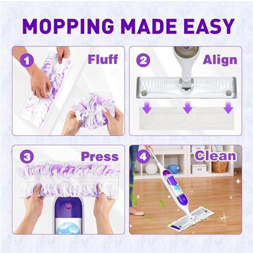 50 Count Disposable Mopping Pads Refills for PowerMop Mopping Pads Multi-Surface Household Replacement Mop Pads,for Swiffer Power Mop Pads, Safe on All Finished Floors