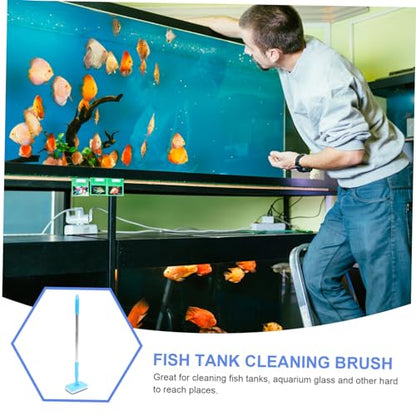 POPETPOP Adjustable Aquarium Glass Cleaning Brush Handle Tool for Fish Tank Maintenance and Convenient Cleaning for Aquariums
