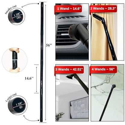For Miele C1 C2 C3 Vacuum Attachments Accessories for High Ceilings, Venetian Blinds, Fans, Cobwebs & High Up Spaces: : 4 Pack Vacuum Extension Wands, Flexible Dust Brush, Horse Hair Dusting Brush