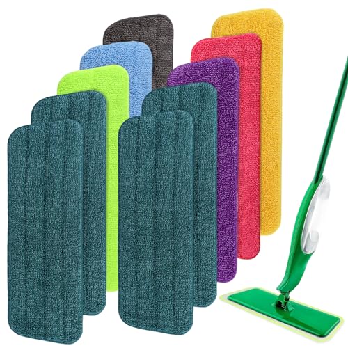 Mop Head Replacement for Libman Freedom Spray Mop - Washable Reusable Wet & Dry Cleaning - Microfiber Spray Mop Pads Refill for Multi-Surface Floor -10 Pack (Colorful) - color: Colorful