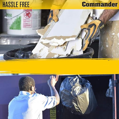Commander 55 Gallon 3 MIL (eq) Heavy Duty Contractor Bags with Flap Ties - 36" x 56" with flaps - Pack of 10 - For Contractor, Industrial, & Outdoor - size: 1 Count (Pack of 10)