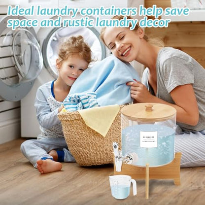 Laundry Detergent Dispenser, 88 oz / 2.5L Fabric Softener Dispenser for Laundry Room Organization, Detergent Holder with Stainless-Steel Spigot, Laundry Soap Container (Large) - color: 1 Set