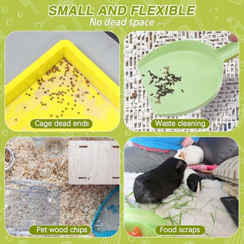 RYPET Pet Cage Cleaning Tool-Small Broom and Dustpan Set, Mini Dustpan and Whisk Brush Set for Guinea Pig Chinchilla Hamster Ferret Hedgehog Rabbit Reptile, Cage Cleaner for Small Animal Waste Green - color: Green with Yellow Bristle
