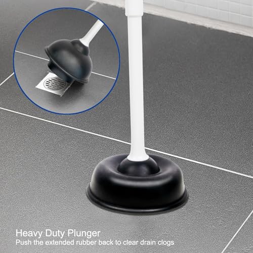 CELOX Toilet Brush and Plunger Set, Toilet Bowl Brush and Holder, Toilet Brush and Holder Set, Bright-White - color: Bright-white