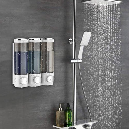 Shampoo and Conditioner Dispenser Shower Soap Dispenser Shampoo Dispenser Body Wash Dispenser for Bathroom,Large Capacity, White Silver - color: White