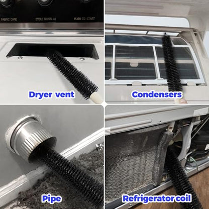 Holikme 3 Pieces Dryer Vent Cleaner Kit - Lint Removal Cleaning Tool, Dryer Vent Trap Vacuum Brush, Long Flexible Refrigerator Coil Brush,Crevice Gap Cleaning Tool Brush - size: 3Pieces