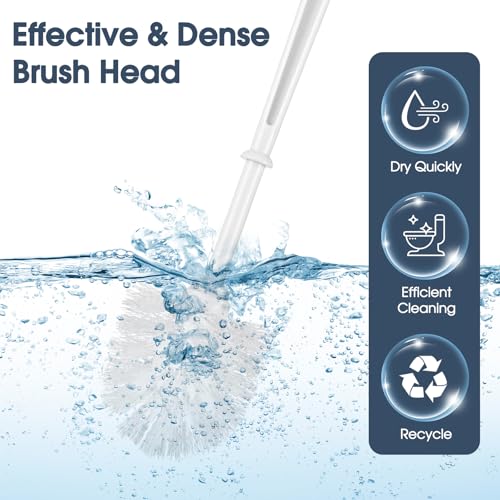 Mimorou 12 Sets Toilet Brushes and Holders Set White Toilet Bowl Brushes for Bathroom Scrub with Plastic Holders for Bathroom Cleaning Accessories