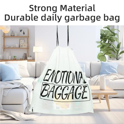 13 Gallon Trash Bags with Drawstring and Words Printed, Leakproof and Odor Control Garbage Bags Tall Kitchen, Tear-Resistant Kitchen Trash Bags for Home, Portable Garbage Bags, 50 Count - style: Words-13 Gallons