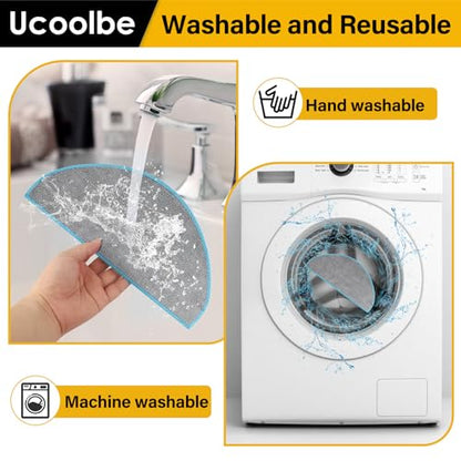 6 Pack Replacement Parts for iRobot Roomba Combo Essential Robot Vacuum & Mop Y0140 / Y0110 / Q0110 / Q0120 / Q0520/ Roomba 104 / Roomba 105 Combo, Microfiber Washable Mopping Pads