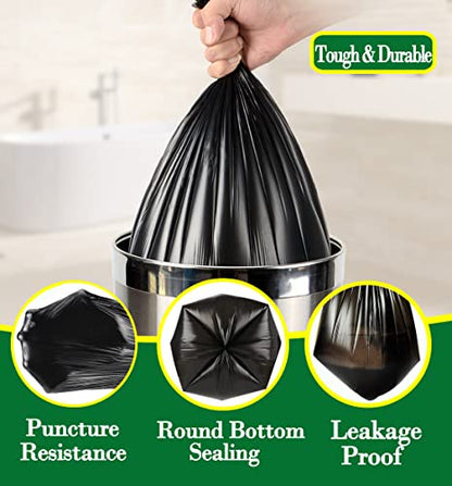 2.6 Gallon 120 pcs Small Black Trash Bags, Strong 2.5 Gallon 2.6 Gallon Garbage Bags, Bathroom Trash Can Bin Liners,Mini Bags Waste Basket Liner,Fit 6-10 Liter, 2.6 Gal-Black-120 - style: 2.6Gal Black-120