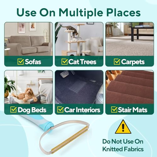 Pet Hair Remover, Retractable Carpet Scraper Rake, Portable Carpet Scraper of Dog Cat Hair Remover for Embedded Fur Removal from Carpet, Stair or Rug