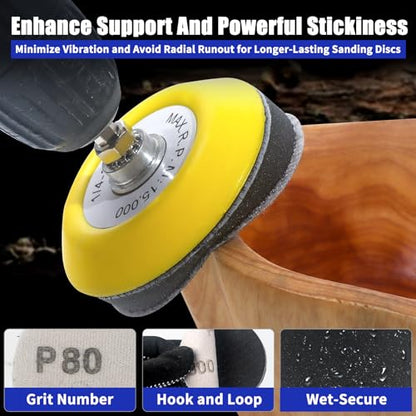 133 PCS Sanding Disc Drill Polishing Kit Sanding Attachment, 3 Inch Wet Dry Headlight Restoration Kit, Hook and Loop Sandpaper Buffing Pads with Rotary Tools for Car Wood Metal Glass Resin Expoxy