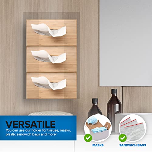 Stock Your Home Triple Acrylic Gloves Dispenser, Tissue Box Shelf, Glove Holder Wall Mount, for Kitchen, Cleaning Closet, Lab, Exam, Office - size: 1 Count, style: Triple Stack