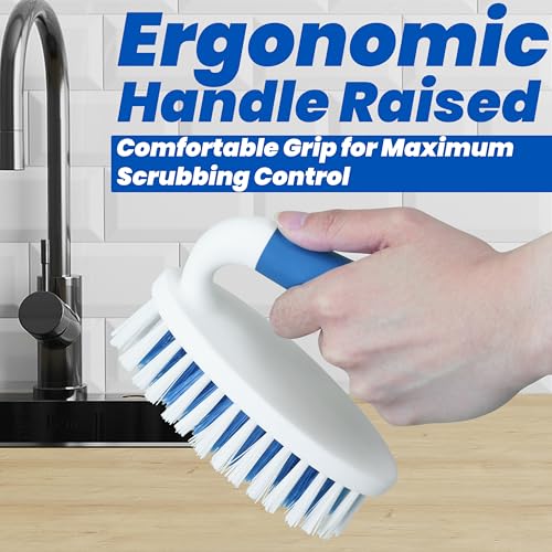 Scrub Brush, 2 Size Household Cleaning Brushes with Stiff Bristles, Scrubbing Brush for Carpet, Shower, Bathtub, Kitchen, Pool Tile, Bathroom Scrubber - size: Large and Small