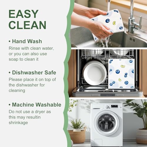 Swedish Dishcloths for Kitchen - 6 Pack Reusable Paper Towels, Non-Scratch Cellulose Cloths, No Odor, Biodegradable Cleaning Cloths - color: Fruits