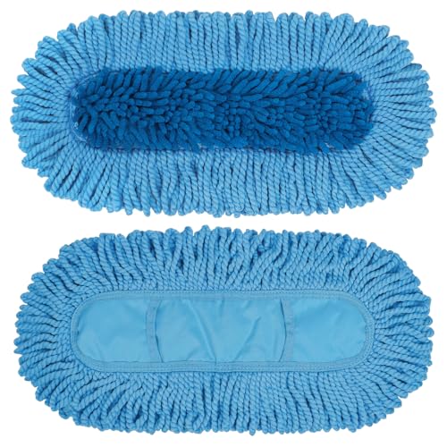 2 Pack Dust Mop Replacement Head for Floor Duster Compatible with O-Cedar Hardwood Floor 'N Baseboard Dust Mop - color: 2 Mop Heads Blue