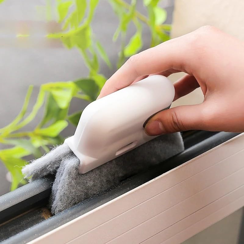 Window Sill Sliding Door Track Gap Cleaning Brush Handheld Cleaning Tool (Yellow) - color: Yellow