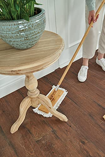 Harper Live.Love.Clean. Bamboo 2-in-1 Smooth Surface Wet/Dry Dust Mop with (2) Washable Pads for Cleaning Dust, Pet Hair & Fine Dry Dirt - style: Bamboo Wet/Dry Dust Mop