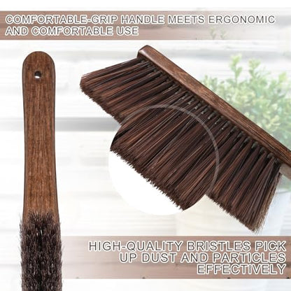 SiliFine 4 Pcs Dustpan and Brush Set 12" Heavy Duty Metal Dust Pan with Handle Brush Set Hand Mini Dust Pan Small Broom and Dustpan for Kitchen Cleaning Car Sofa Desk Home Keyboard Desk Pet