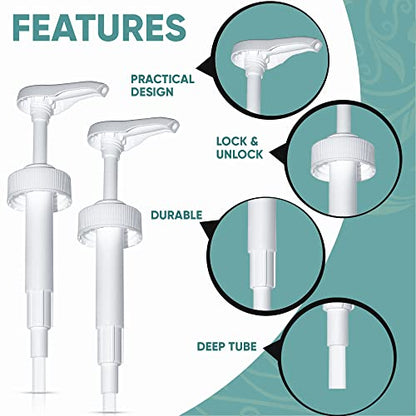 Gallon Pump Dispenser - for Plastic or Glass Bottles – Heavy-Duty Leak Proof for Commercial and Household Use – Non-BPA Plastic (Pack of 6) - size: Pack of 6