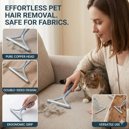 Pet Hair Remover Carpet Scraper - Lint Remover Tool with Two Way Edge for Sofa Coat Rug Bedding Furniture 1Pack(Light Blue) - color: Light blue