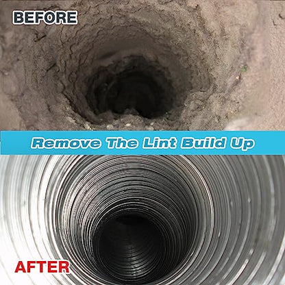 Sealegend 50 Feet Dryer Vent Cleaner Kit/Lint Remover/Fireplace Chimney Brushes/Upgraded Flexible Quick-Snap Brush with Drill Attachment for Easy to use/Cleaning Tools Use with or Without Power Drill - size: 50FT