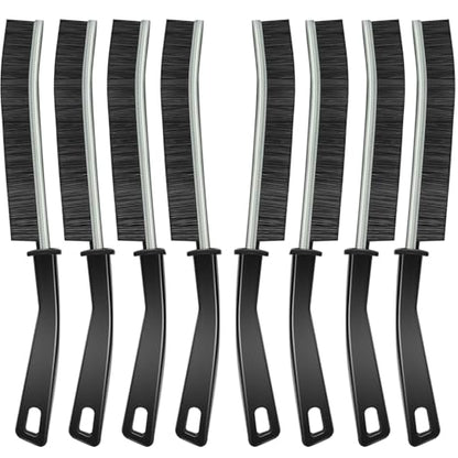 Crevice Cleaning Brush, Multifunctional Gap Cleaning Brush Tools with Hard Nylon Bristles, Ideal for Bathroom, Kitchen, Sink, Window, Black 8Pack
