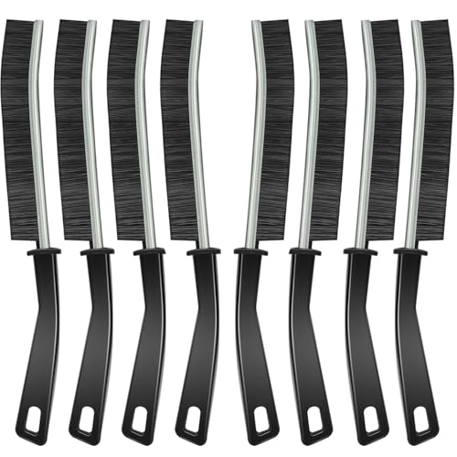 Crevice Cleaning Brush, Multifunctional Gap Cleaning Brush Tools with Hard Nylon Bristles, Ideal for Bathroom, Kitchen, Sink, Window, Black 8Pack