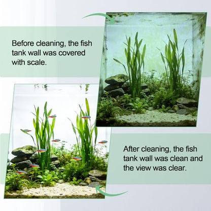 hygger Magnetic Aquarium Fish Tank Glass Cleaner,Detachable Dual-Blades Brush Tool with Floating Scrubber, Double Side Magnetic Scraper for 0.2-0.4 Inch Thick Glass Aquariums Tank (M) - size: M