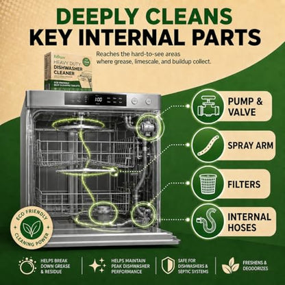 Renuv® Washing Machine + Dishwasher + Garbage Disposal Cleaner Bundle | Heavy Duty Home Appliance Deep Cleaning, Descaling, Deodorizing - style: Washing Machine + Dishwasher + Disposal Cleaner
