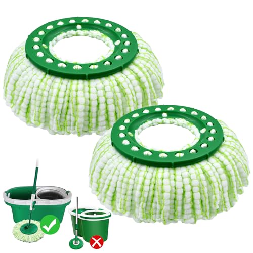 Tornado Spin Mop Head ONLY Compatible with 𝗡𝗲𝘄 𝗟𝗶𝗯𝗺𝗮𝗻 𝐓𝐨𝐫𝐧𝐚𝐝𝐨 𝗦𝗽𝗶𝗻 𝗠𝗼𝗽 𝗦𝘆𝘀𝘁𝗲𝗺, Washable & Reusable Libman Mop Head Replacement Refill for Tornado Mop (NOT for Old Version) - size: 2 Pack