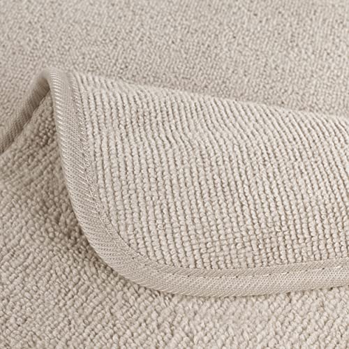 POLYTE Premium Lint Free Microfiber Washcloth Face Towel, 13 x 13 in, Set of 6 (Beige) - color: Beige