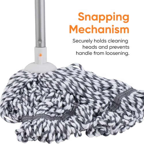 Superio String Microfiber Mop Replacement Head Only – Grey Refill for Self-Wringing Mop, Heavy Duty Floor Cleaning for Home, Kitchen, Bathroom, Office - size: 5" 5" 5"