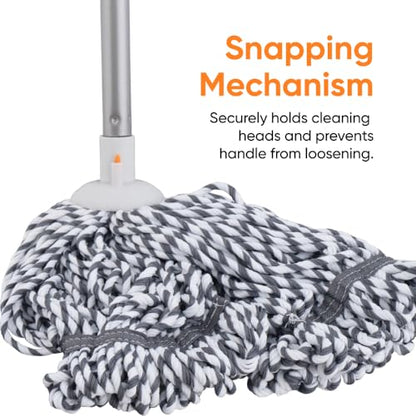 Superio String Microfiber Mop Replacement Head Only – Grey Refill for Self-Wringing Mop, Heavy Duty Floor Cleaning for Home, Kitchen, Bathroom, Office - size: 5" 5" 5"