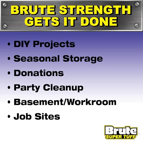 Brute Super Tuff Heavy Duty 2.0 MIL Contractor Bags, Large Trash Bags, Twist Tie Closure, Black, 42 Gallon, 20 Count - size: 20 Count (Pack of 1), style: Contractor (42 Gallon)
